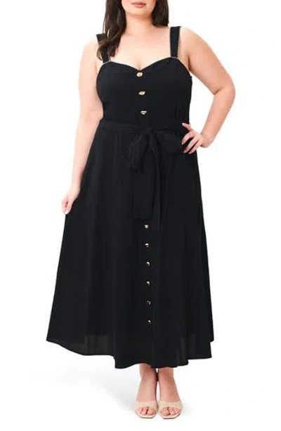 Freemarket Midi Shirtdress In Black