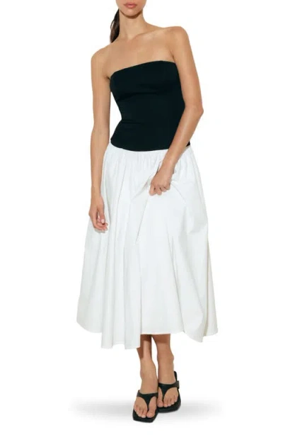 Freemarket Mixed Media Strapless Dress In Multi