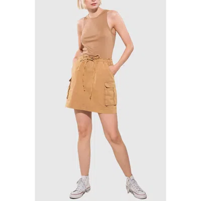 Freemarket Mixed Media Tank Dress In Brown