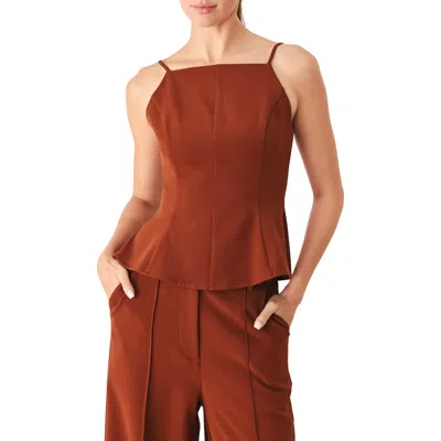 Freemarket Peplum Camisole Top In Brown