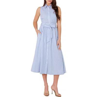 Freemarket Pinstripe Sleeveless Midi Shirtdress