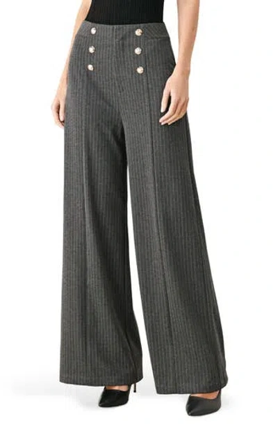 Freemarket Pinstripe Wide Leg Pants In Gray