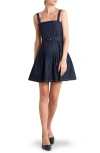 Freemarket Pleat Bodice Denim Minidress In Blue