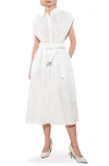 Freemarket Pleated Cap Sleeve Midi Dress In Off White