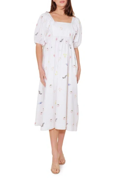 Freemarket Print Puff Sleeve Midi Dress