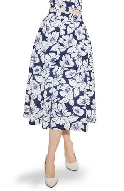 Freemarket Print Textures Skirt In Navy