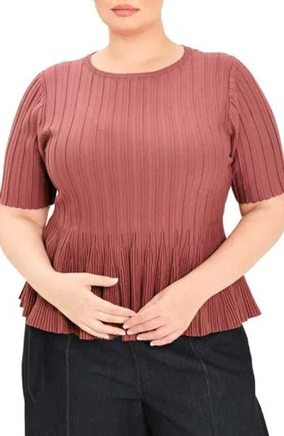 Freemarket Ribbed Peplum Sweater In Pink