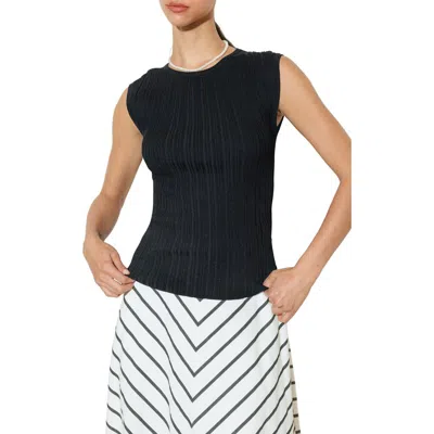 Freemarket Ribbed Sleeveless Knit Top In Black