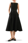 Freemarket Seamed Sleeveless Belted Fit & Flare Dress
