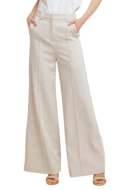 Freemarket Seamed Wide Leg Pants In Light Beige