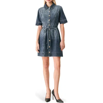 Freemarket Short Sleeve Denim Minidress In Blue