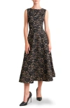 Freemarket Sleeveless Cotton Blend Lace Fit & Flare Midi Dress In Black