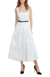 Freemarket Sleeveless Cotton Midi Sundress In White