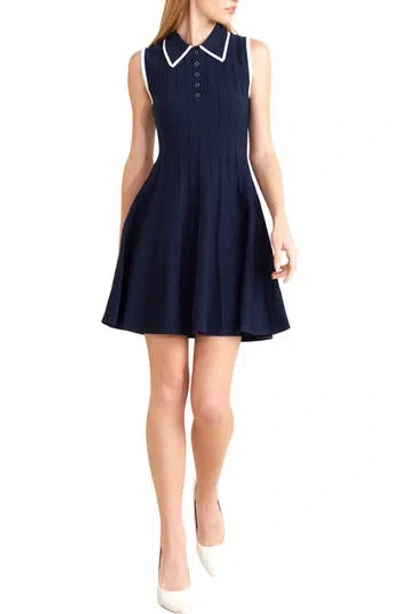 Freemarket Sleeveless Fit & Flare Sweater Dress In Blue