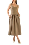 Freemarket Sleeveless Mixed Media Maxi Dress