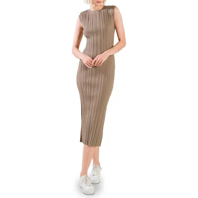 Freemarket Sleeveless Ribbed Midi Sweater Dress In Brown