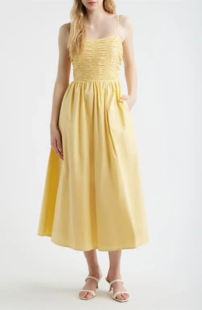Freemarket Smock Bodice Cotton Sundress In Yellow