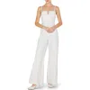 Freemarket Solid Belted Wide Leg Jumpsuit In White
