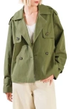 Freemarket Solid Cotton Jacket In Green