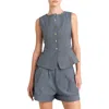 Freemarket Solid Vest In Light Indigo