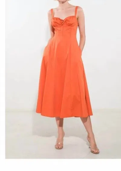 Freemarket Stella Bustier Midi Dress In Orange