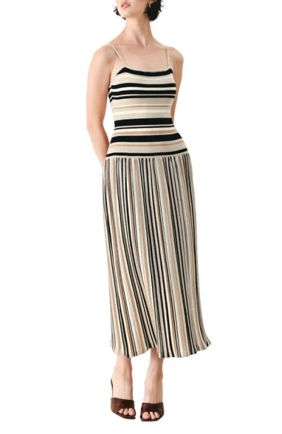 Freemarket Stripe Sleeveless Cotton Knit Maxi Dress In Multi