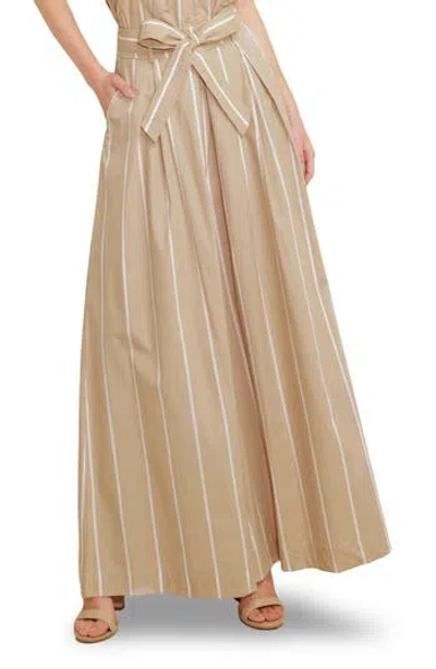 Freemarket Striped Pant In Taupe/ White