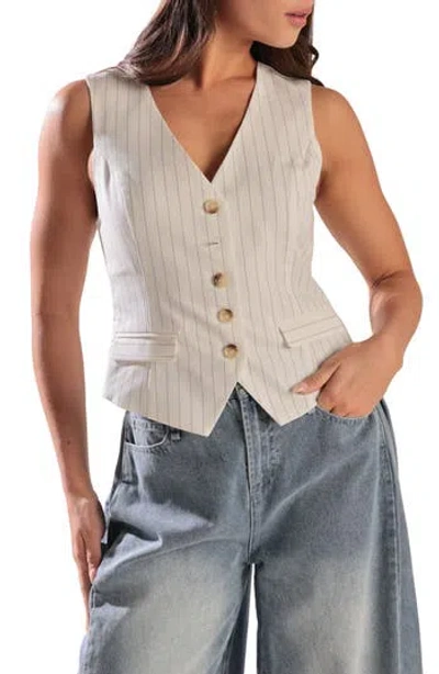 Freemarket Striped Vest In Neutral