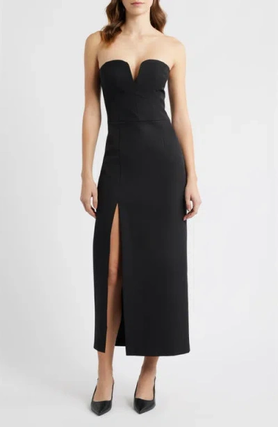 Freemarket Sweetheart Neck Strapless Cocktail Dress In Black