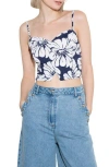 Freemarket Textured Printed Camisole In Blue