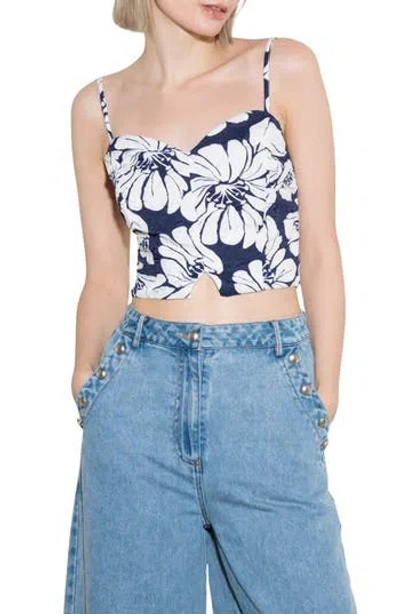 Freemarket Textured Printed Camisole In Blue