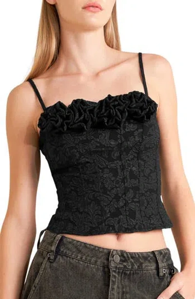 Freemarket Textured Rosette Tank Top In Black