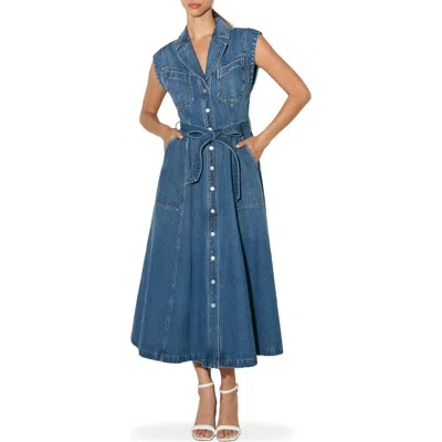 Freemarket Tie Belt Denim Midi Dress