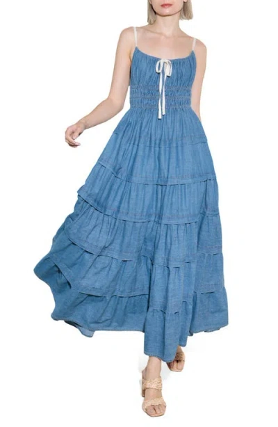 Freemarket Tiered Denim Maxi Dress