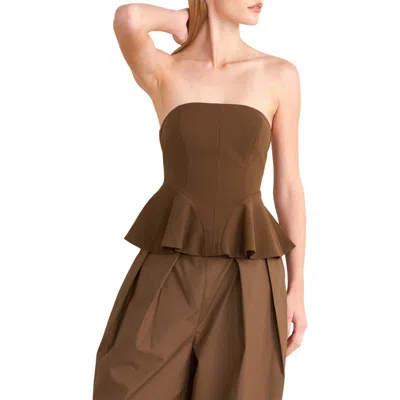 Freemarket Tube Peplum Top In Brown