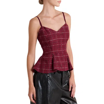 Freemarket Tweed Peplum Camisole Top In Red