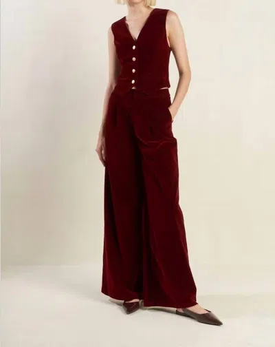 FREEMARKET VELVET VEST IN BERRY