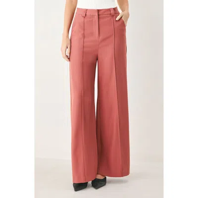 Freemarket Wide Leg Pintuck Trousers In Dried Rose