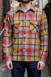 Freenote Cloth Benson Button Down Overshirt In Palomar Yellow Wool