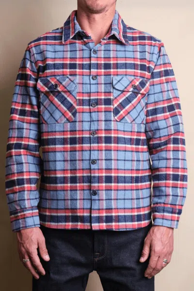 Freenote Cloth Benson Castle Classic Overshirt In Blue