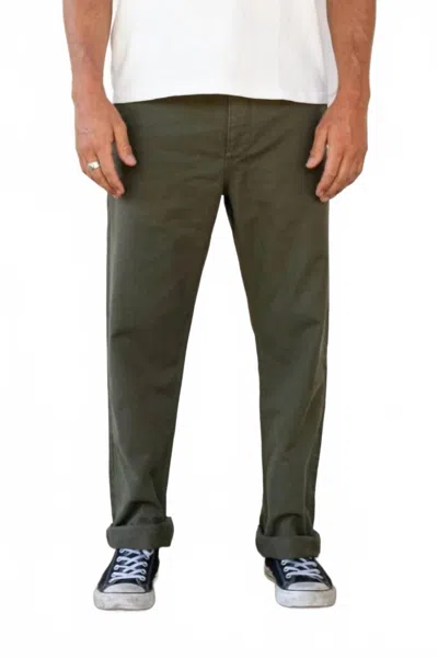 Freenote Cloth Deck Straight Leg Pants In Olive In Green