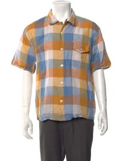 Pre-owned Freenote Cloth Linen Plaid Print Shirt In Multicolor