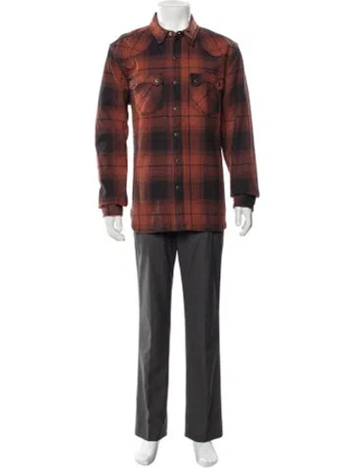 Pre-owned Freenote Cloth Plaid Print Jacket In Red