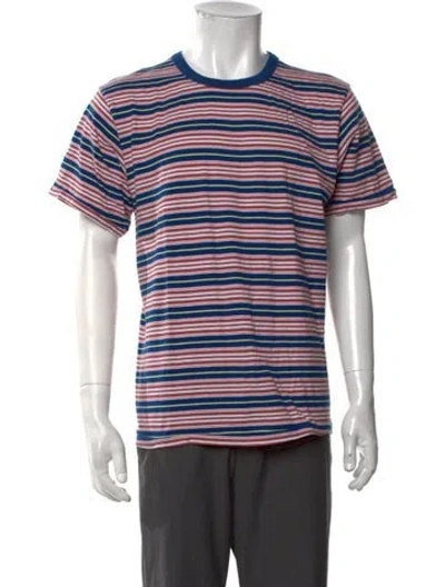 Pre-owned Freenote Cloth Striped Crew Neck T-shirt In Red