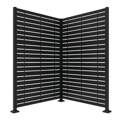 Freestyle 2 Ft. X 4 Ft. Decorative Screen Panel Corner Post Extension Kit In Matte Black