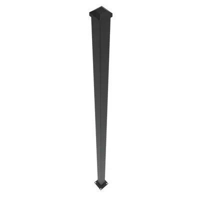 Freestyle 2" X 2" X 76" Blank Steel Post With Surface Mount In Black