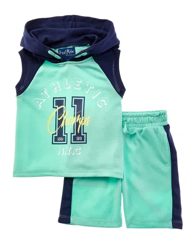 Freestyle Kids'  2pc Athletic Sport Short Set In Green