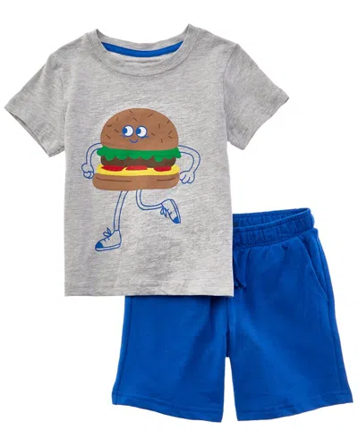 Freestyle 2pc Happy Burger T-shirt & Short Set In Multi
