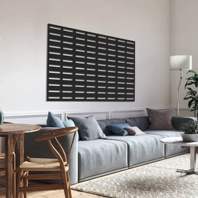Freestyle 34 In. H X 68 In. W Boardwalk Decorative Screen In Black