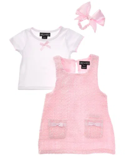 Freestyle Kids' 3pc Darling Boucle Dress Set In Multi